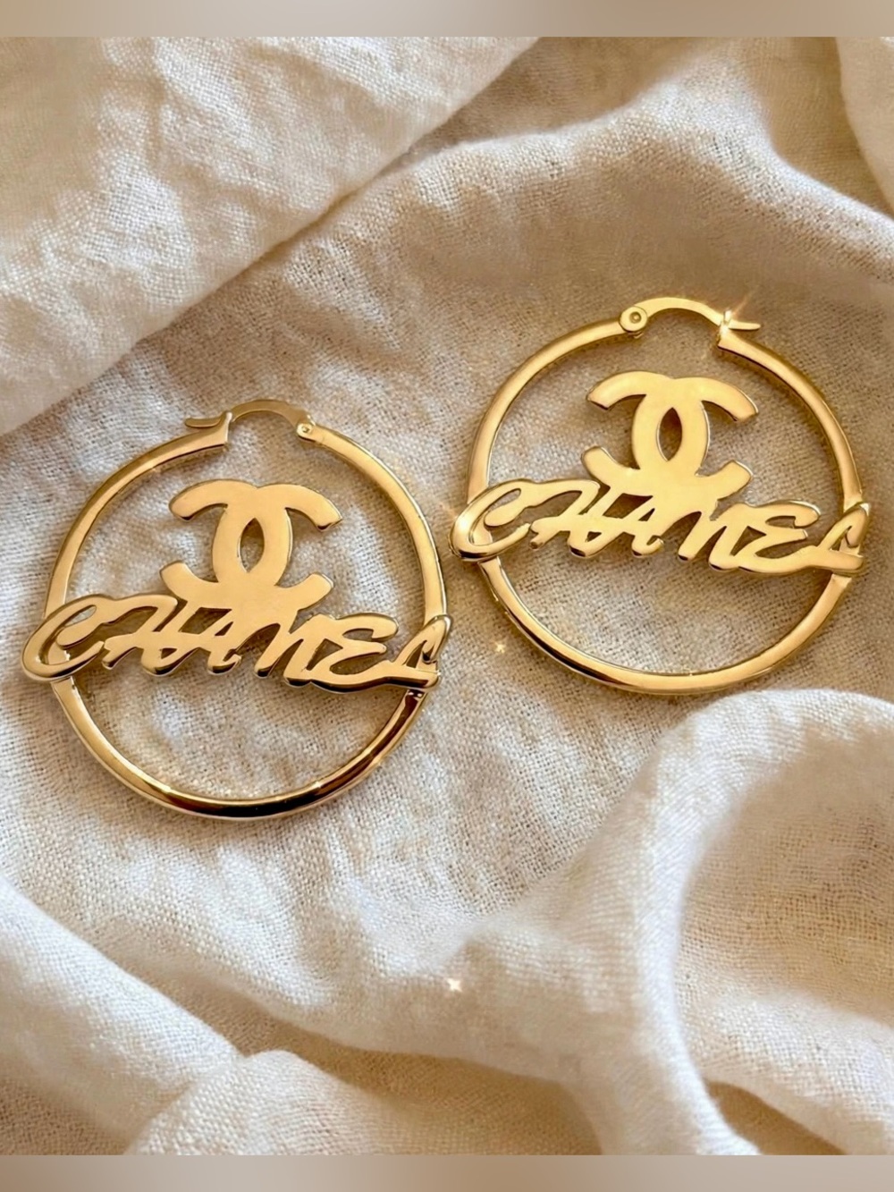 Gold hoop earrings